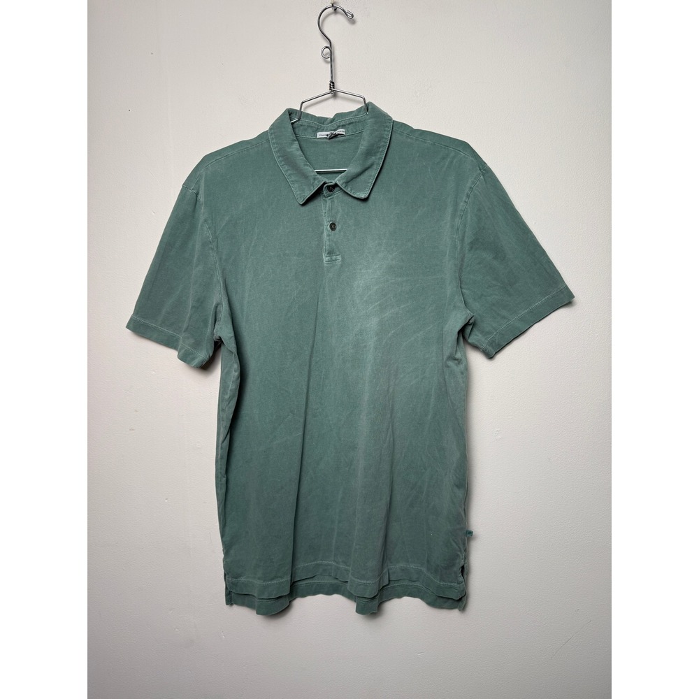 James Perse Standard Mens Supima Cotton Polo Shirt Green MSX3337 Size 2 Medium